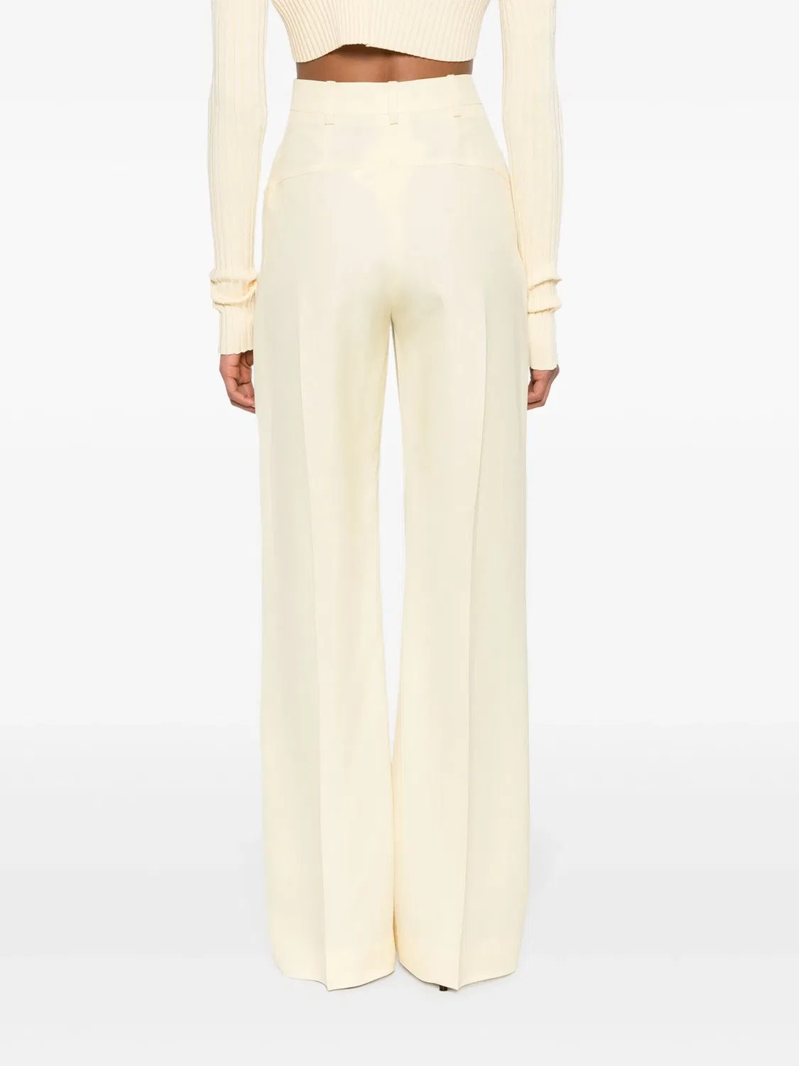 Jacquemus Трубчатые брюки цвета бледного желтого — фото 3