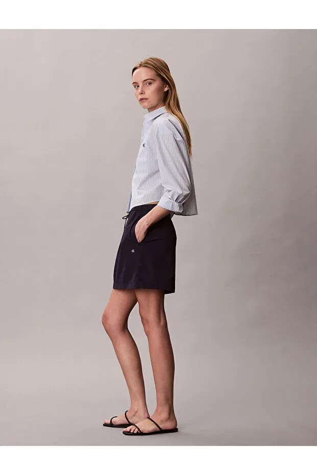 Женская рубашка с коротким рукавом из поплина Calvin Klein, Blue — фото 2