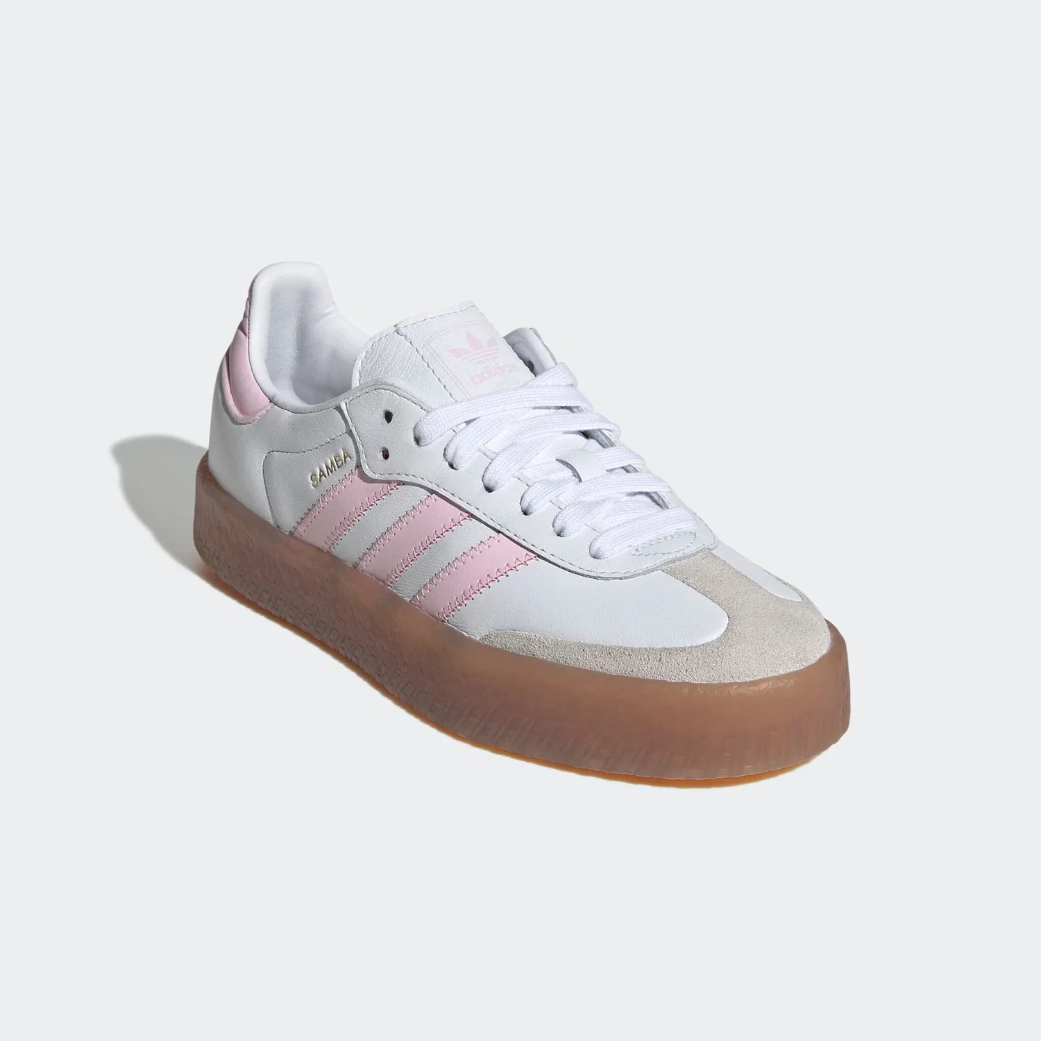 Детские кроссовки с рифленой подошвой Adidas Originals, Cloud White / Clear Pink / Gold Metallic