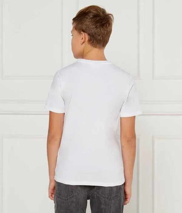Детский комплект футболок для мальчиков из двух штук Slim Fit BOSS Kidswear, белый — фото 4