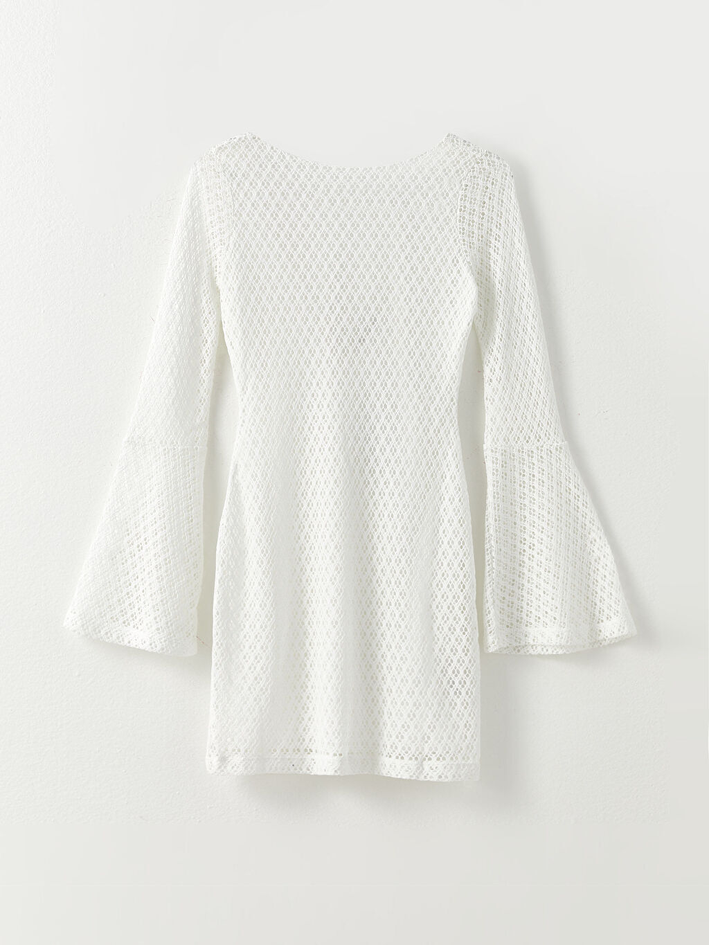 

Кружевное женское платье с круглым вырезом и длинным рукавом LCW Casual