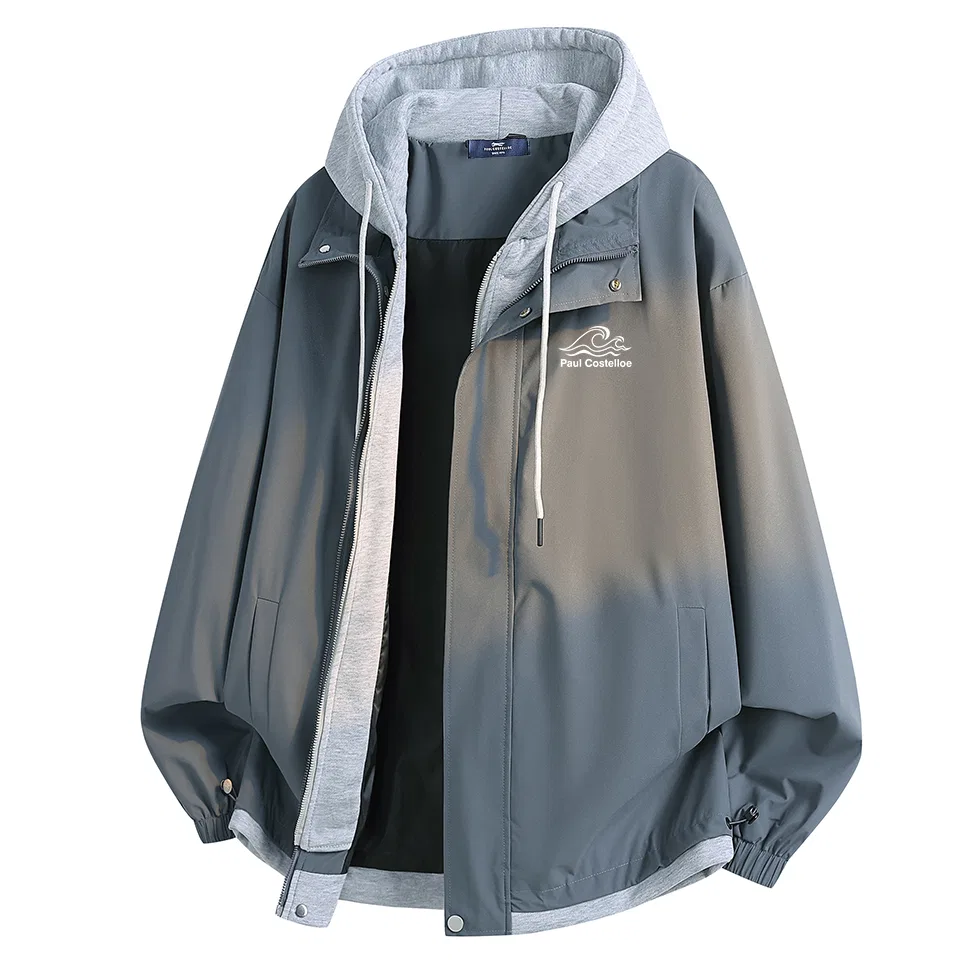 Детское худи с капюшоном и принтом Haze Blue+Heather Gray Paul Costelloe