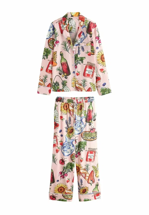 Пижама с принтом Regular fit - button through pyjamas set - pyjamas Next, Pink Market, розовый