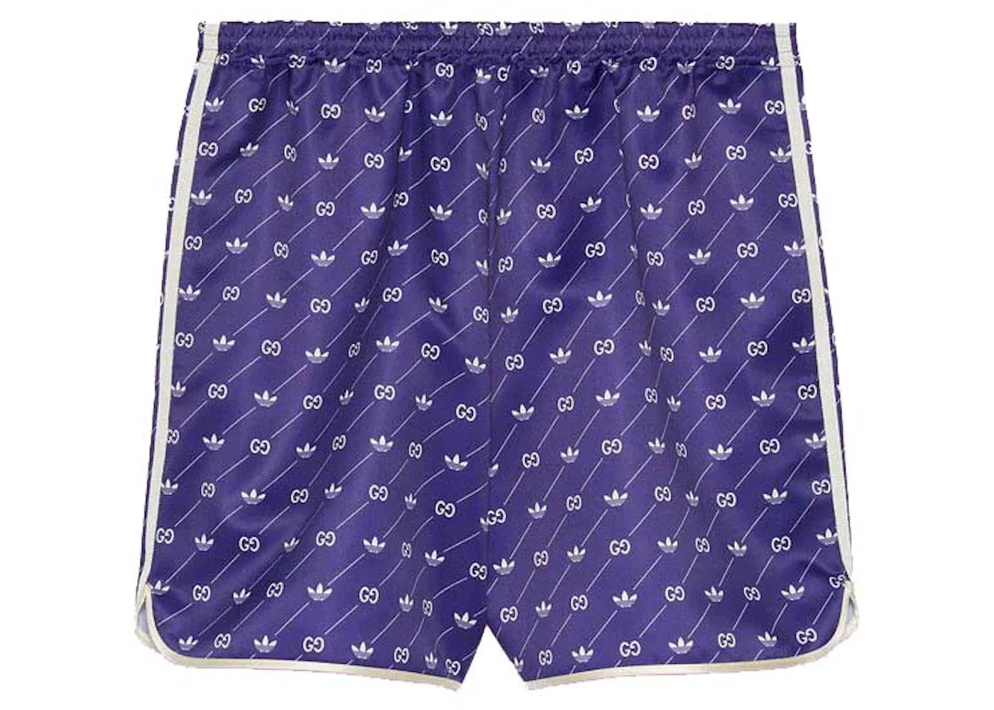 Мужские шорты с принтом Trefoil Gucci x Adidas, Ivory/Blue