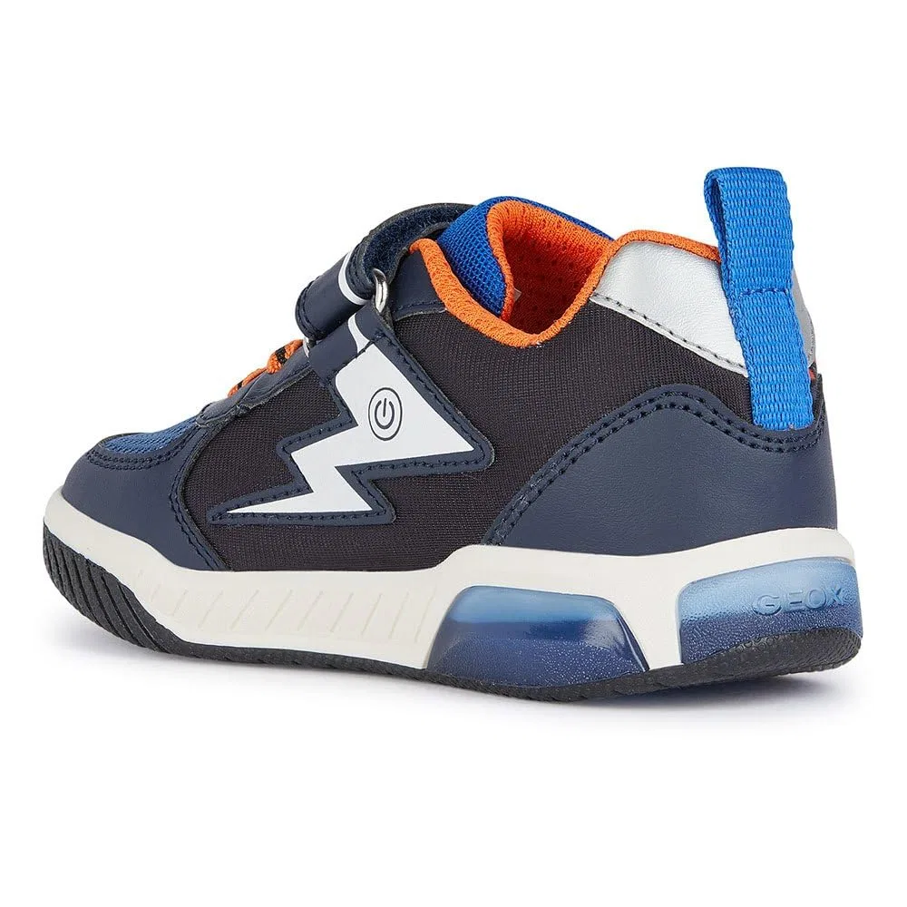 Детские кроссовки для мальчиков с липучками J Inek Boy B Geox, Navy Orange — фото 4