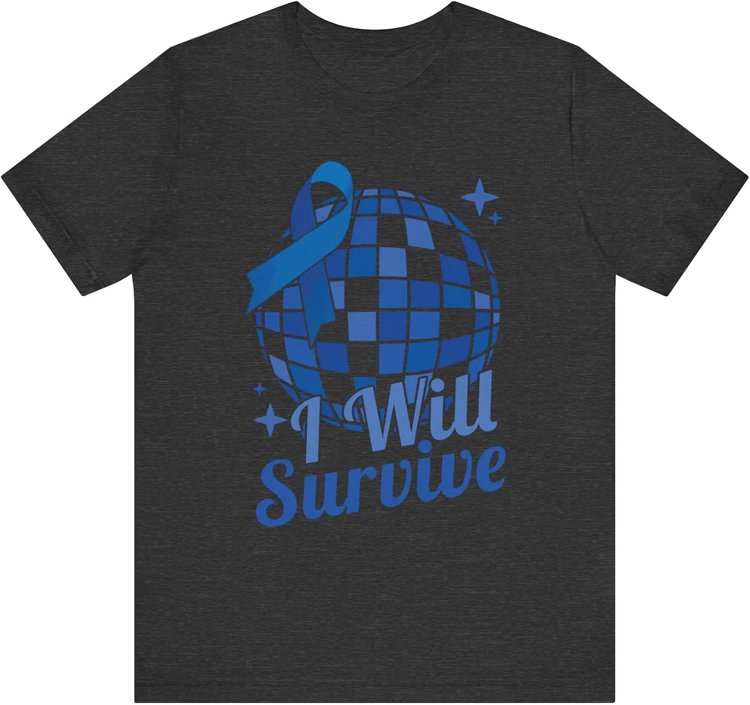 Мужская футболка с принтом I Will Survive Bella Canvas, Dark Grey Heather