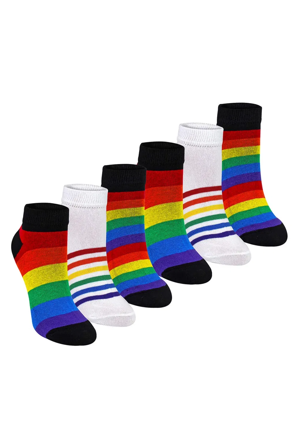 Детские носки 6 пар с радужным принтом Sock Snob, Multi