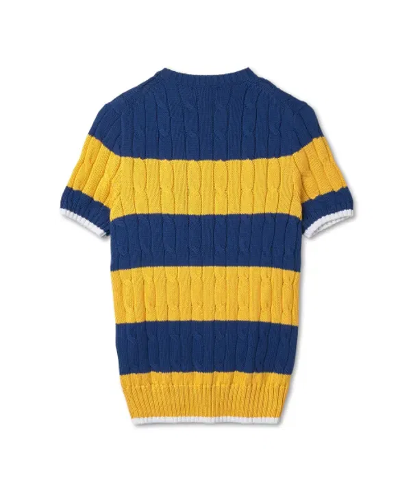 Свитер поло с узором кейбл, Polo Ralph Lauren, белый — фото 2