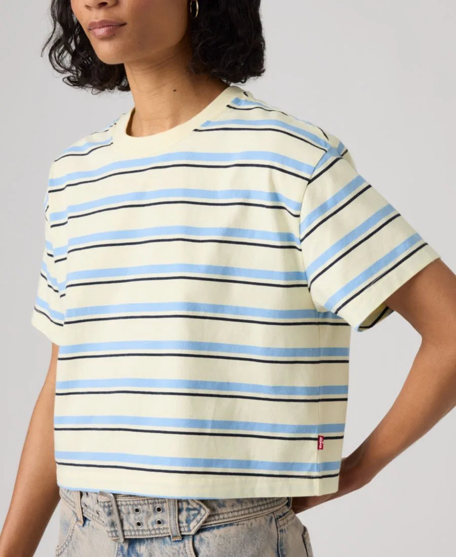 Женская футболка с круглым вырезом Levi's, Ozzy Stripe Pear Sorbet — фото 3