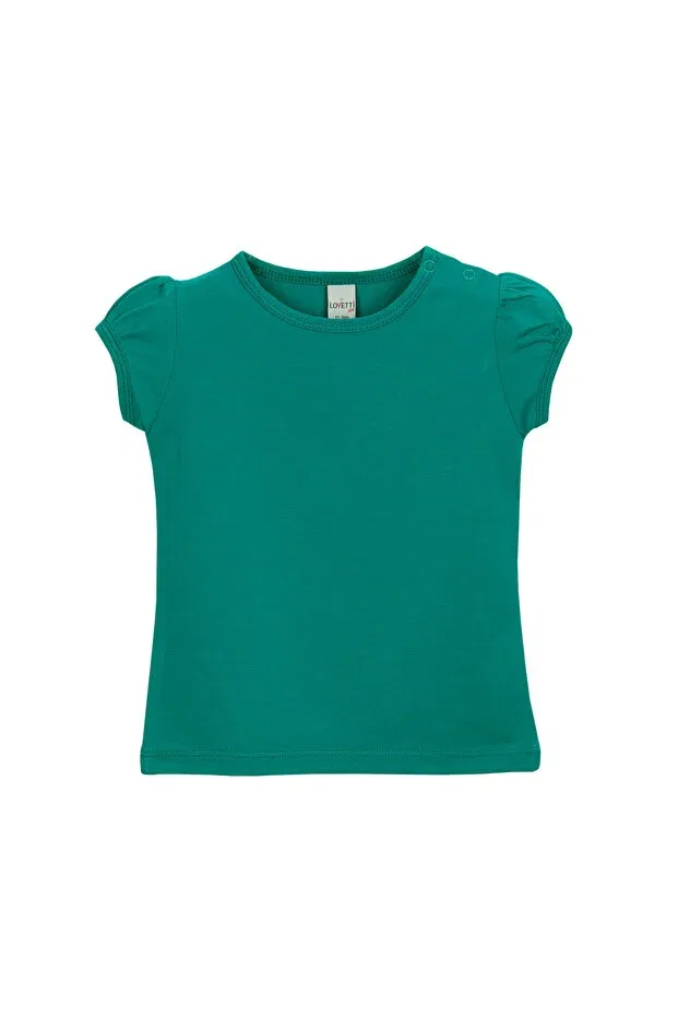 Детская футболка для девочек с рукавом-фонарик Lovetti, Dark Green