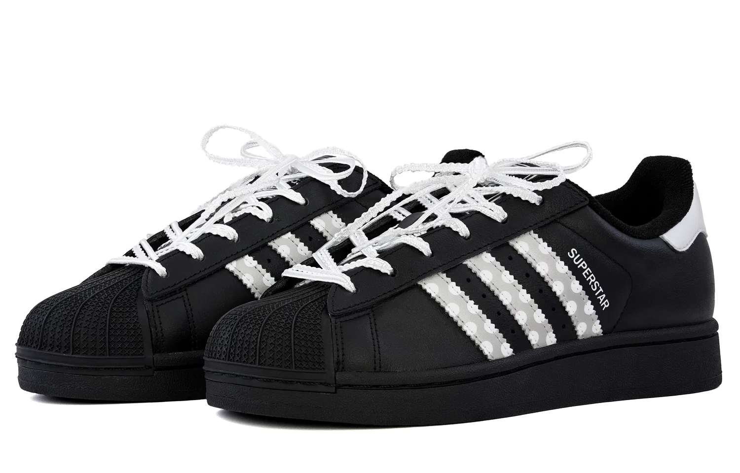 Детские кеды для скейтбординга с низким верхом Superstar 2 Adidas Originals, Black Silver White — фото 4