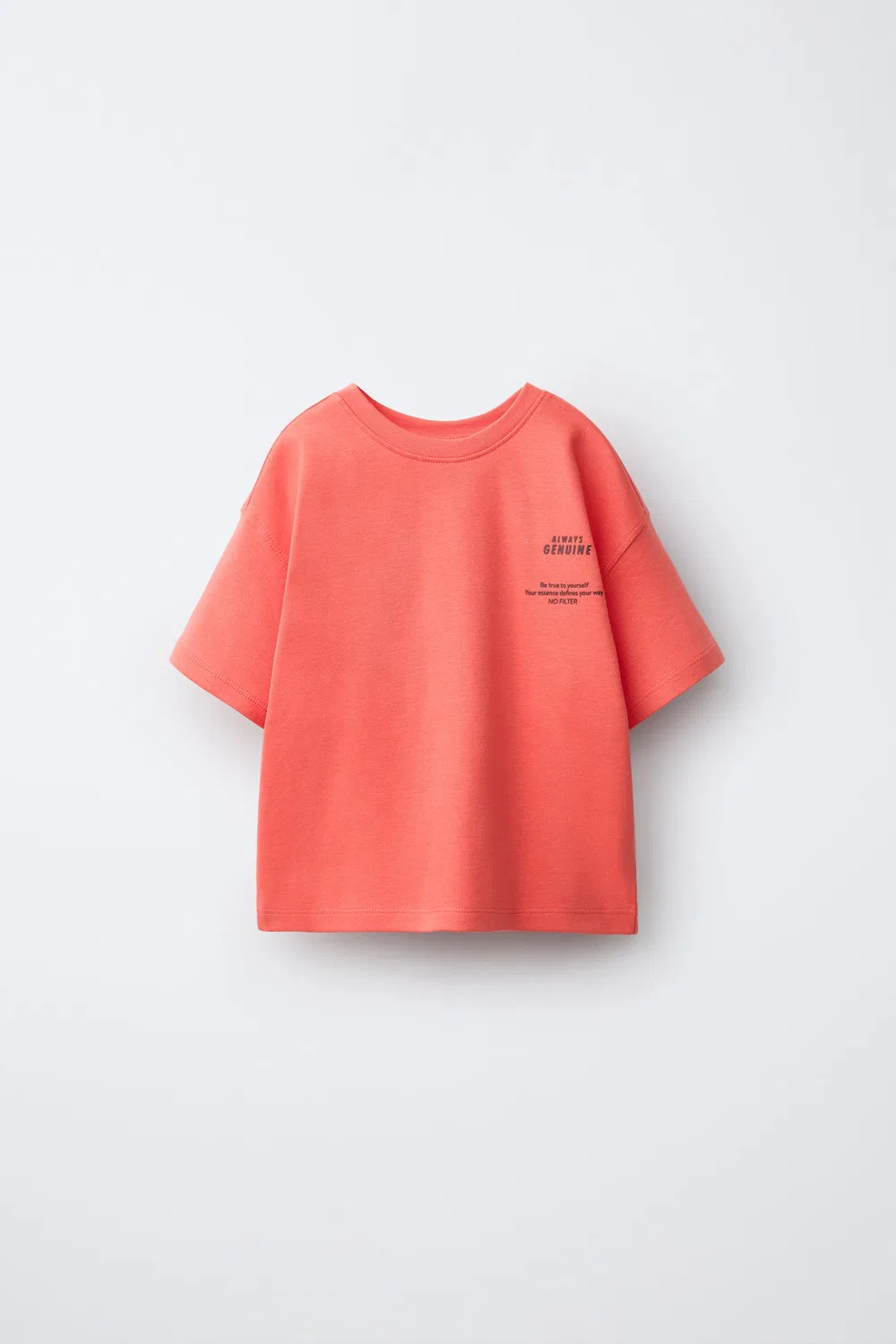 Футболка с принтом «Интерлок» ZARA, Coral pink
