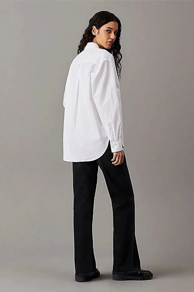 Женская рубашка из хлопка Calvin Klein, White — фото 3