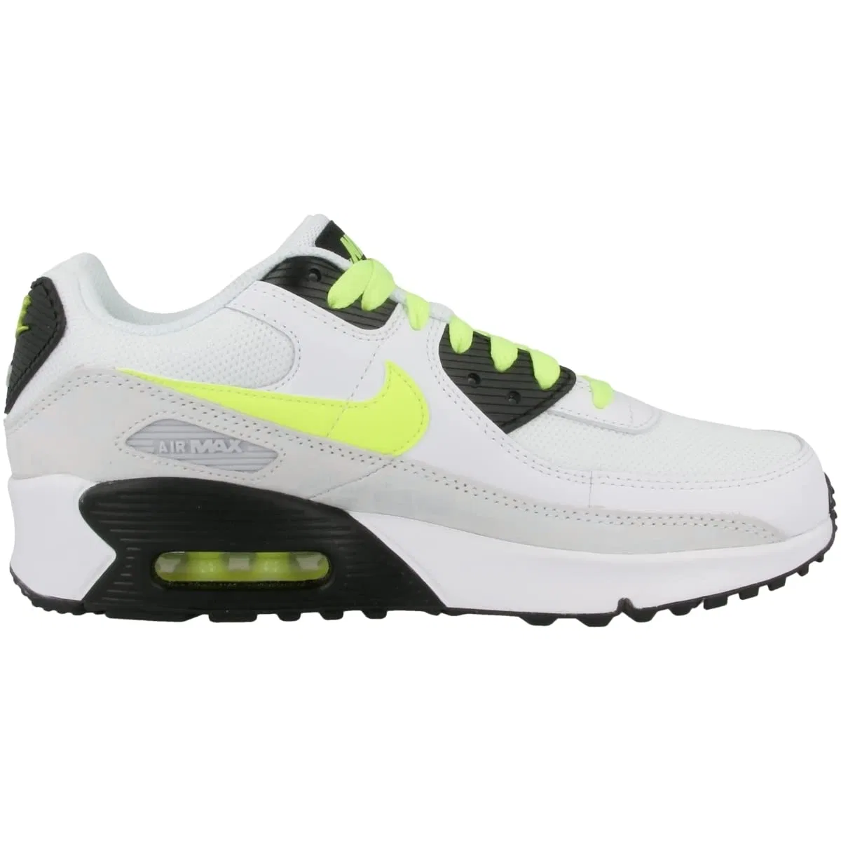 Детские кроссовки для мальчиков с амортизацией NIKE Air Max 90 Ltr (Gs), White Volt Black Pure Platinum — фото 3