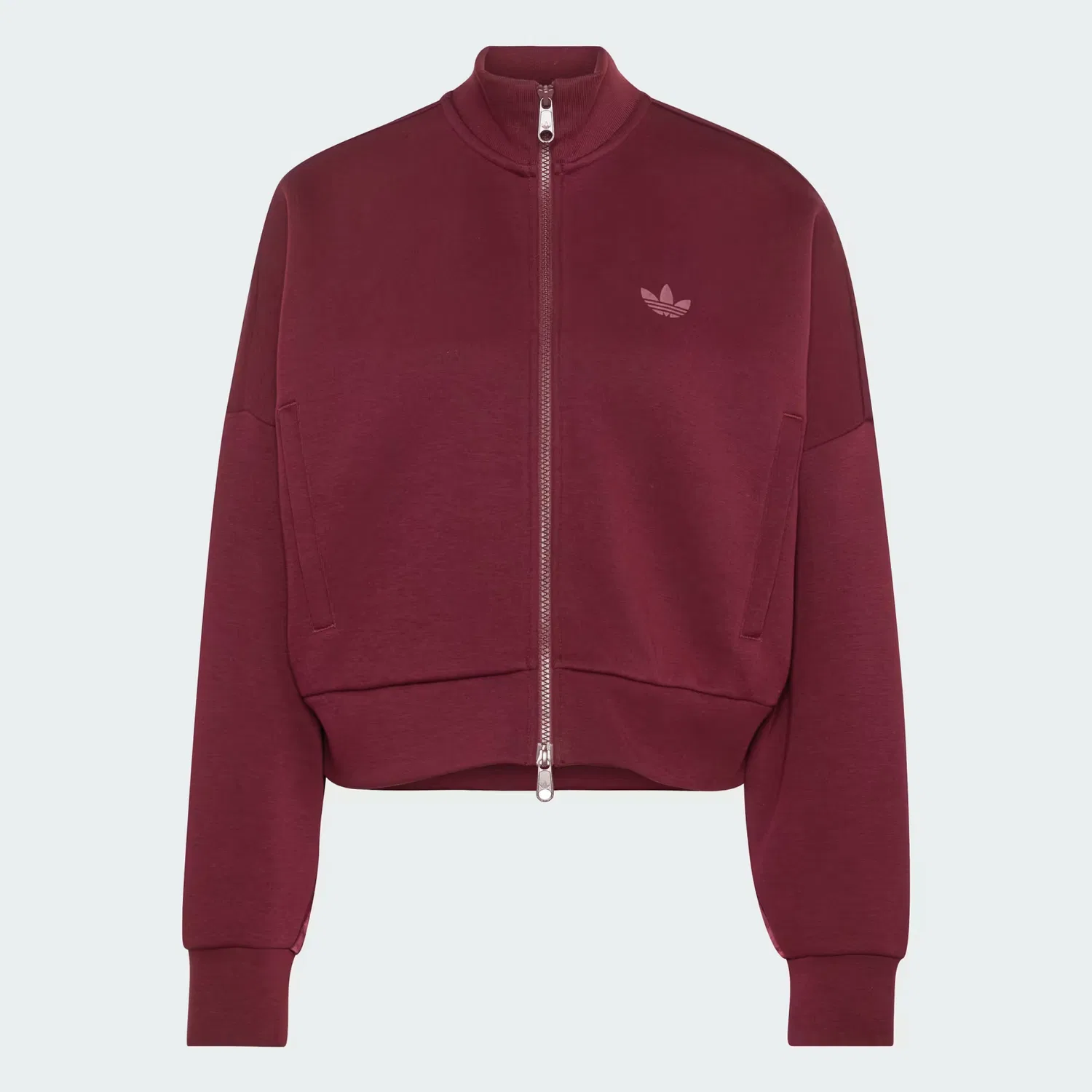 Женская олимпийка оверсайз Spacer Tracktop Adidas Originals, бордовый — фото 4