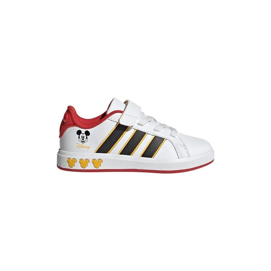 Детские белые кроссовки с принтом Mickey Mouse adidas GRAND COURT MICKEY EL K, Белый — фото 2