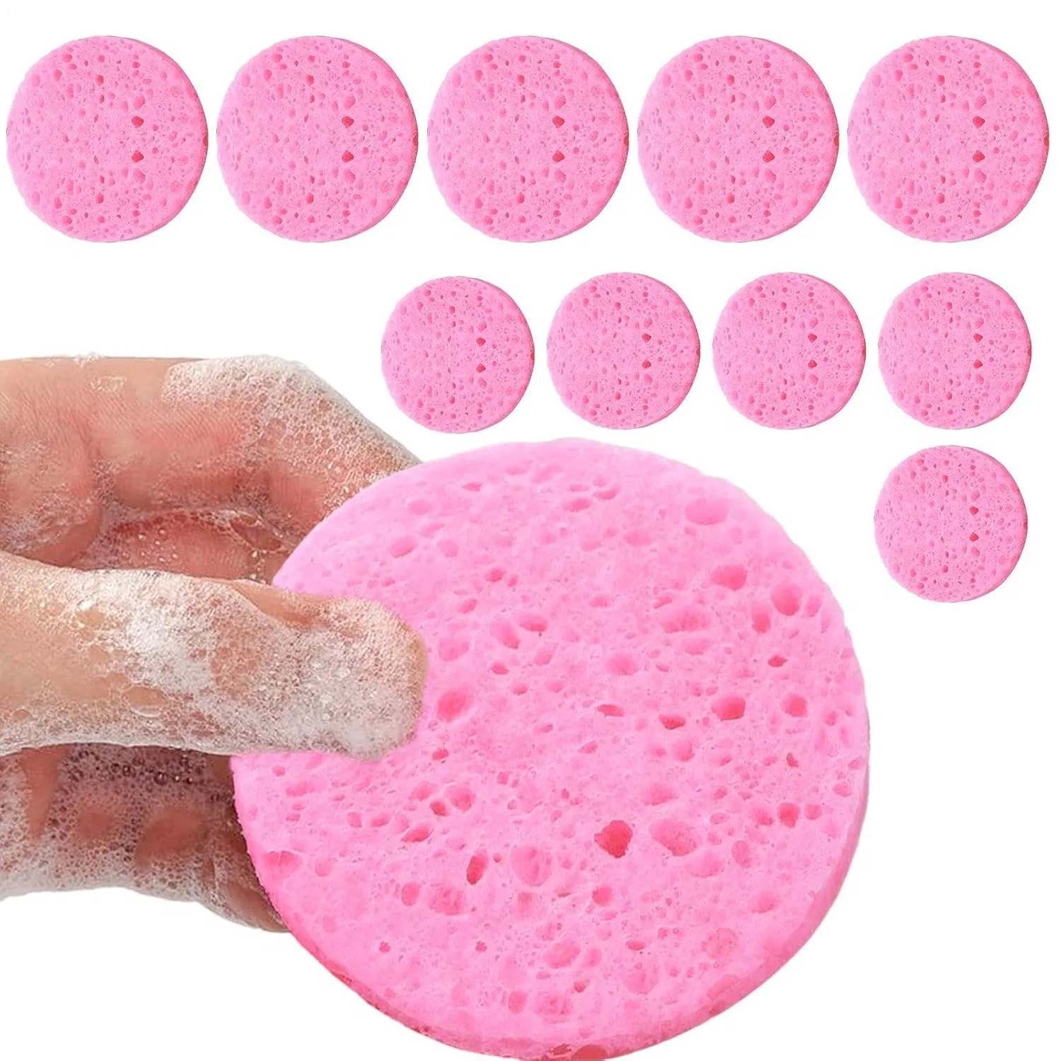 Спонж для лица прессованный, 10 шт, 5 г Generic