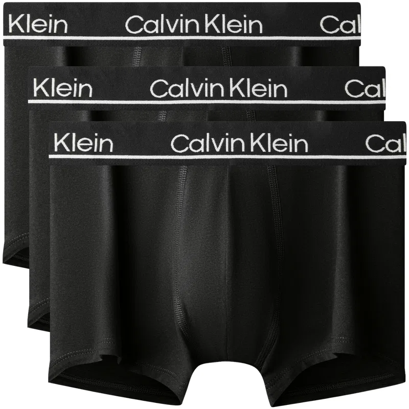 Мужские трусы-боксеры с принтом 3 шт Calvin Klein, Coconut Gray/Sky Blue/Navy Blue — фото 3