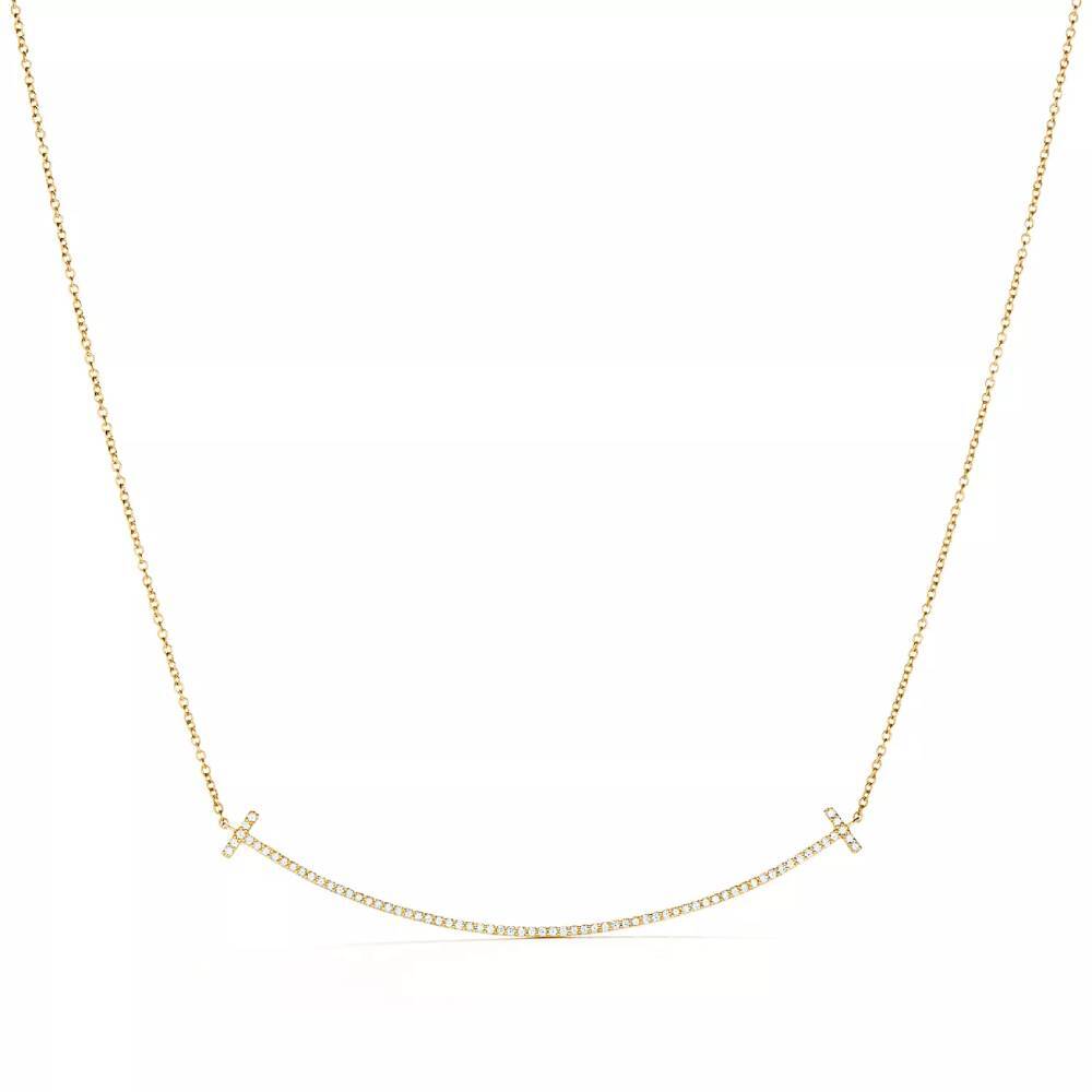 

Кулон с цепочкой Tiffany & Co. Smile Large, белое золото