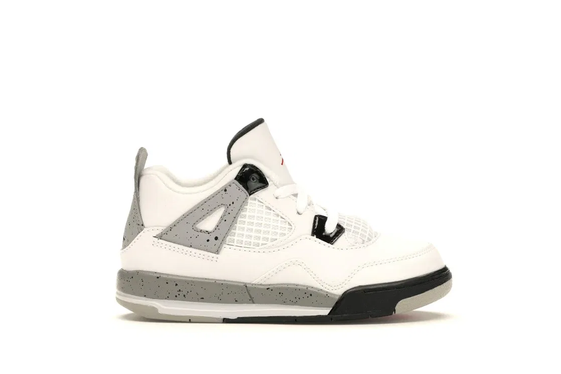 Детские кроссовки Lifestyle Jordan 4 Retro White Cement (2016) (TD) Jordan, White/Fire Red-Black-Tech Grey