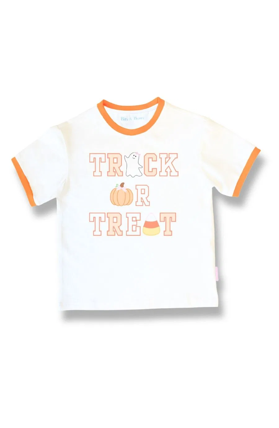 Детская футболка с принтом Trick-or-Treat Bits & Bows, Orange/White