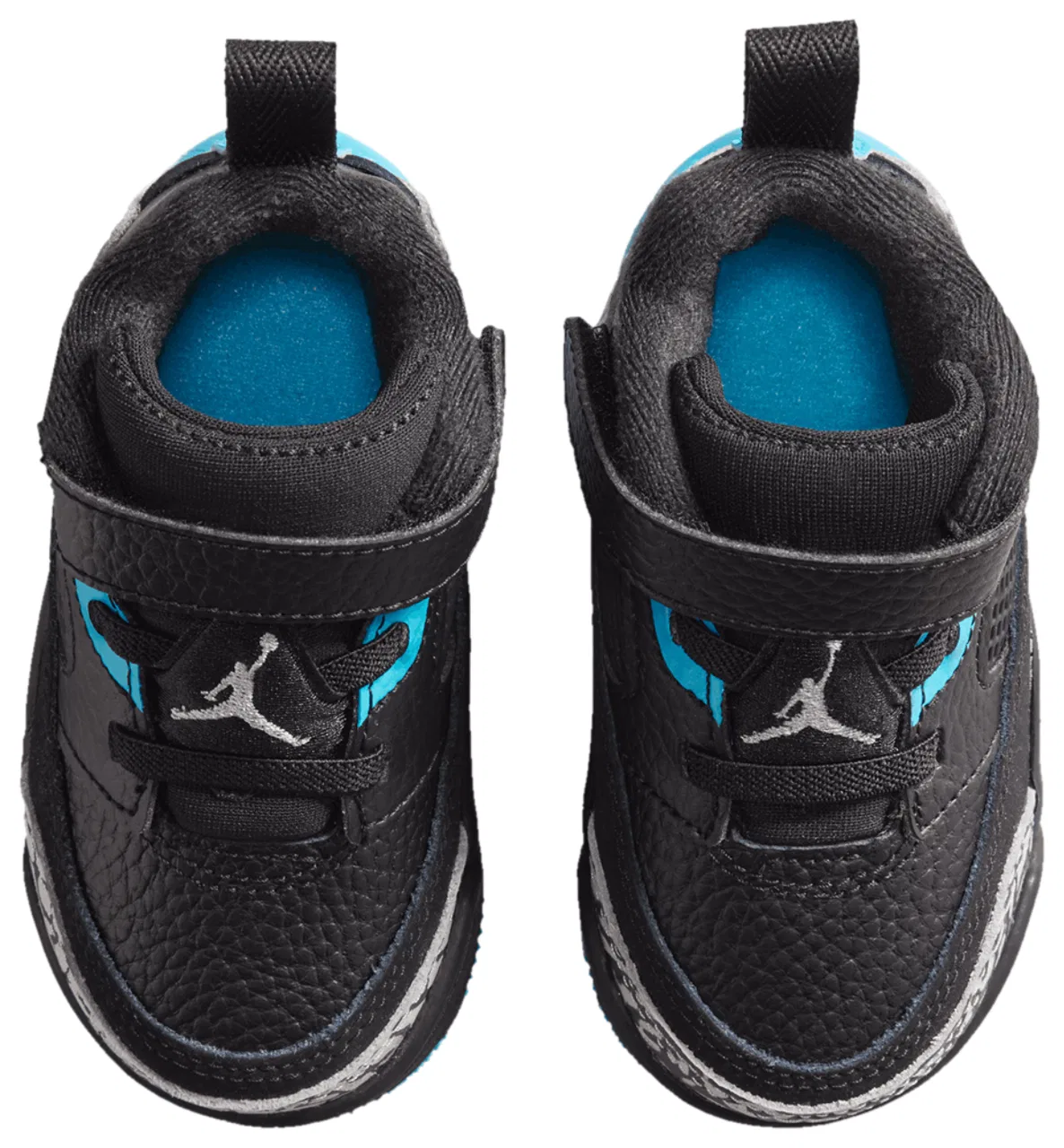 Детские кроссовки для мальчиков с кожаным верхом Spizike Low Jordan, Black Wolf Grey Gamma Blue — фото 4