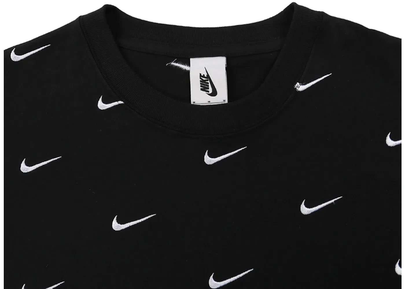 Детская футболка с принтом Nike All Over Swoosh Logo T-Shirt, Black — фото 3