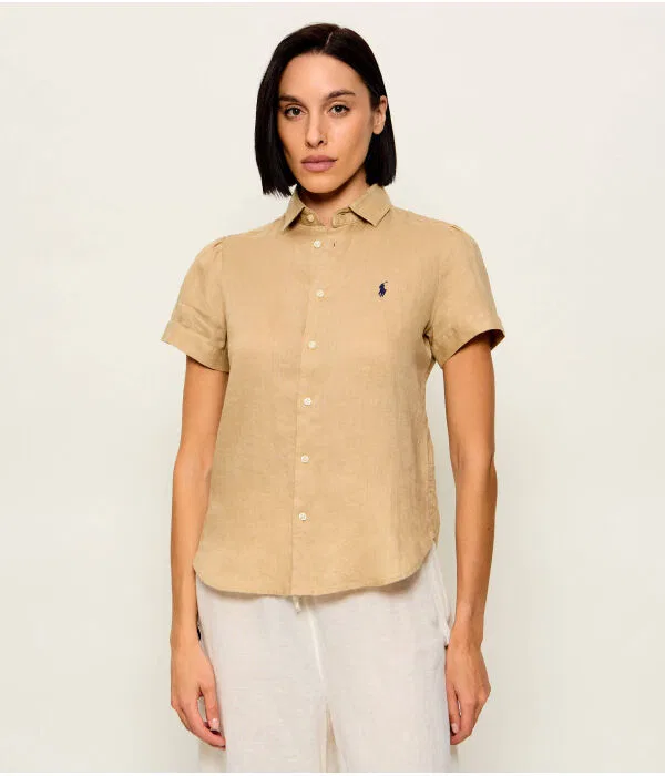 Женская рубашка из льна Mlanie Polo Ralph Lauren, бежевый
