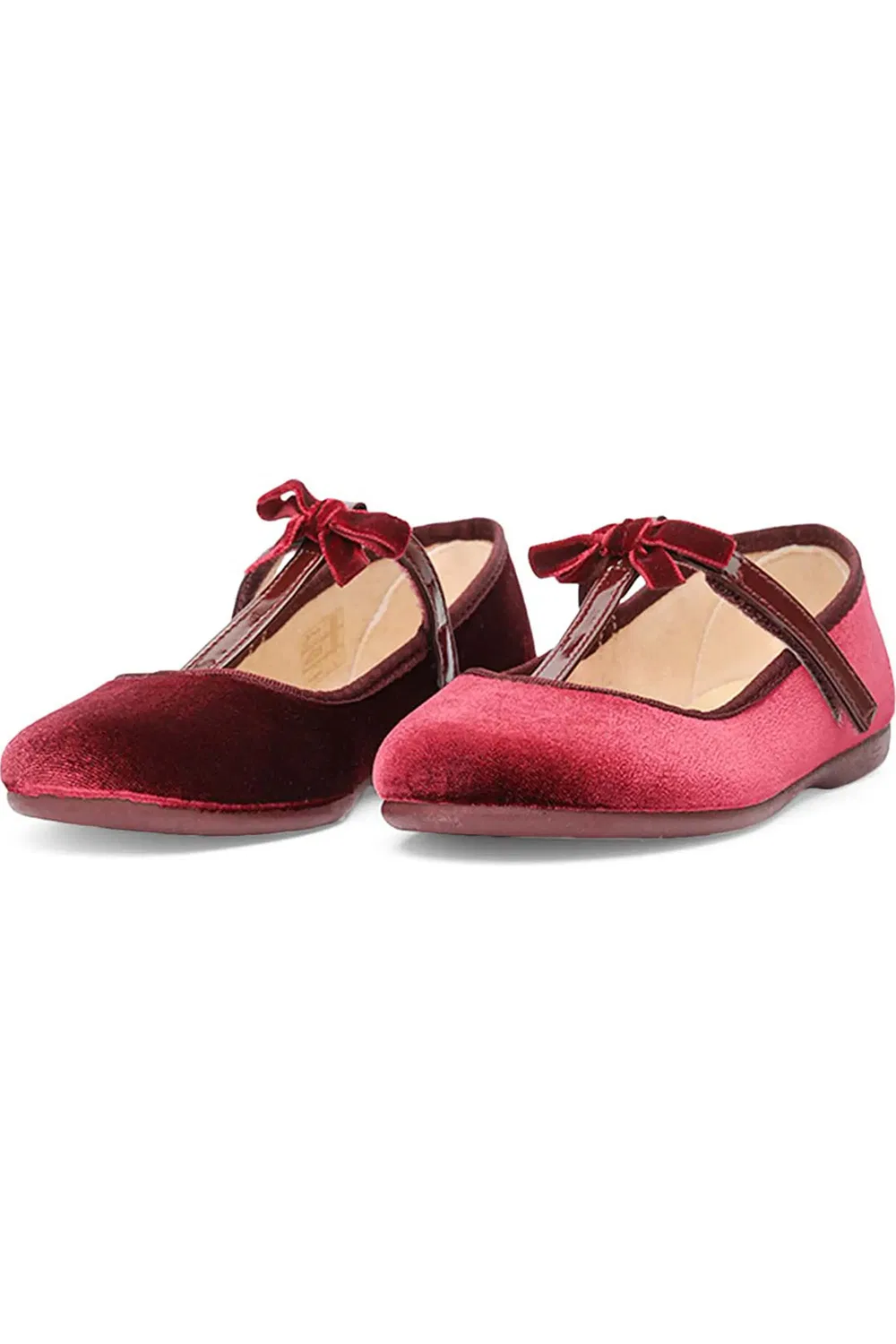 Детские туфли на T-образном ремешке из велюра CHILDRENCHIC, Burgundy — фото 4