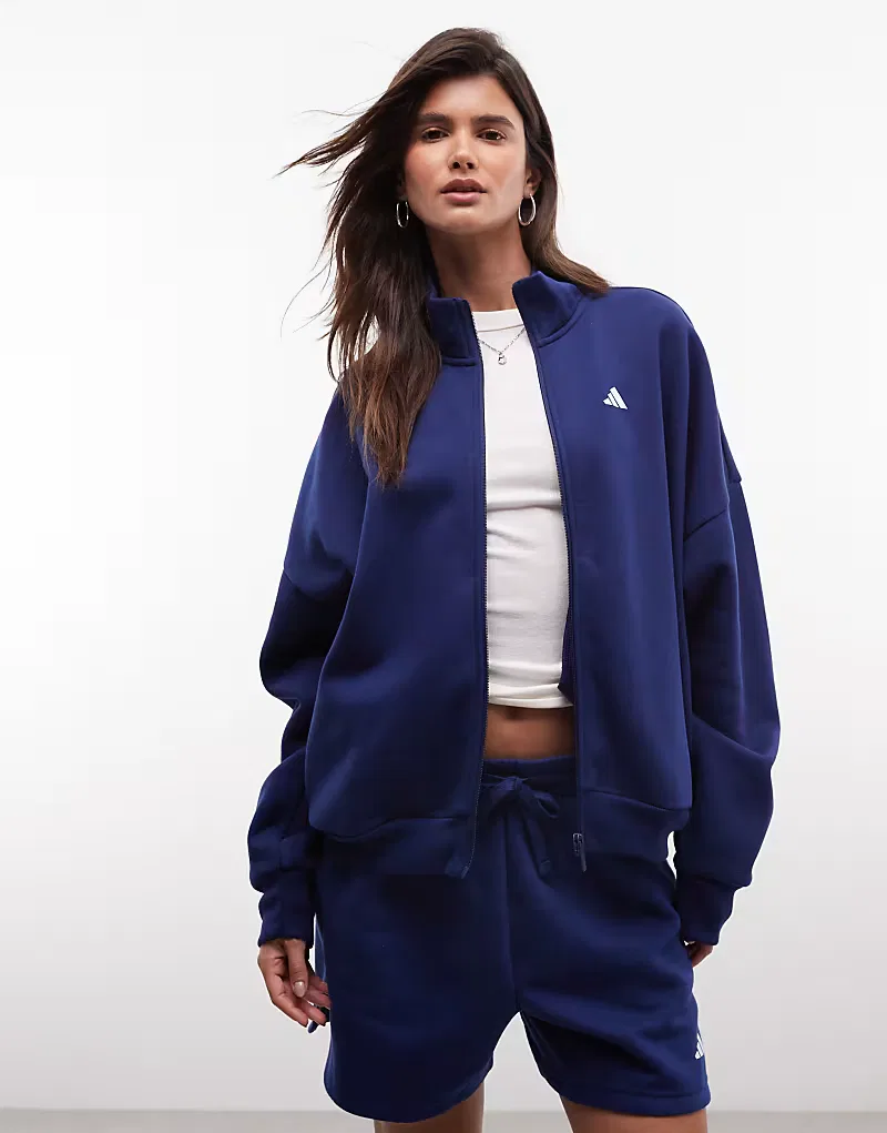Спортивная куртка Adidas Sportswear Three Stripes Studios с длинными рукавами, темно-синий — фото 4