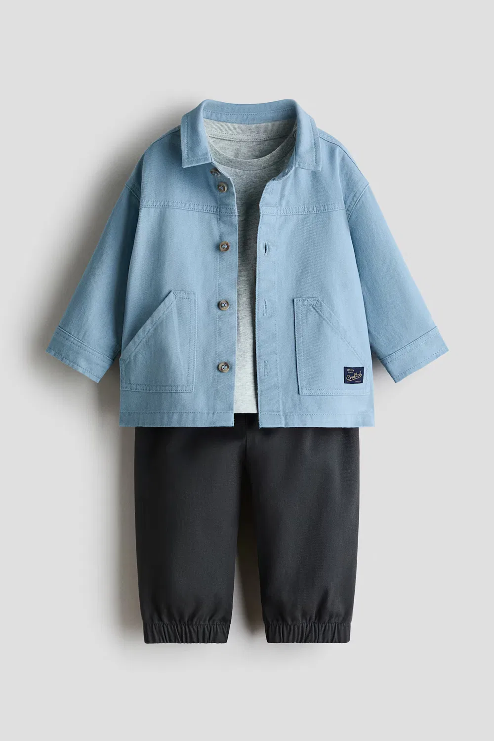Хлопковый комплект из 3 предметов H&M, Hellblau/Dunkelgrau