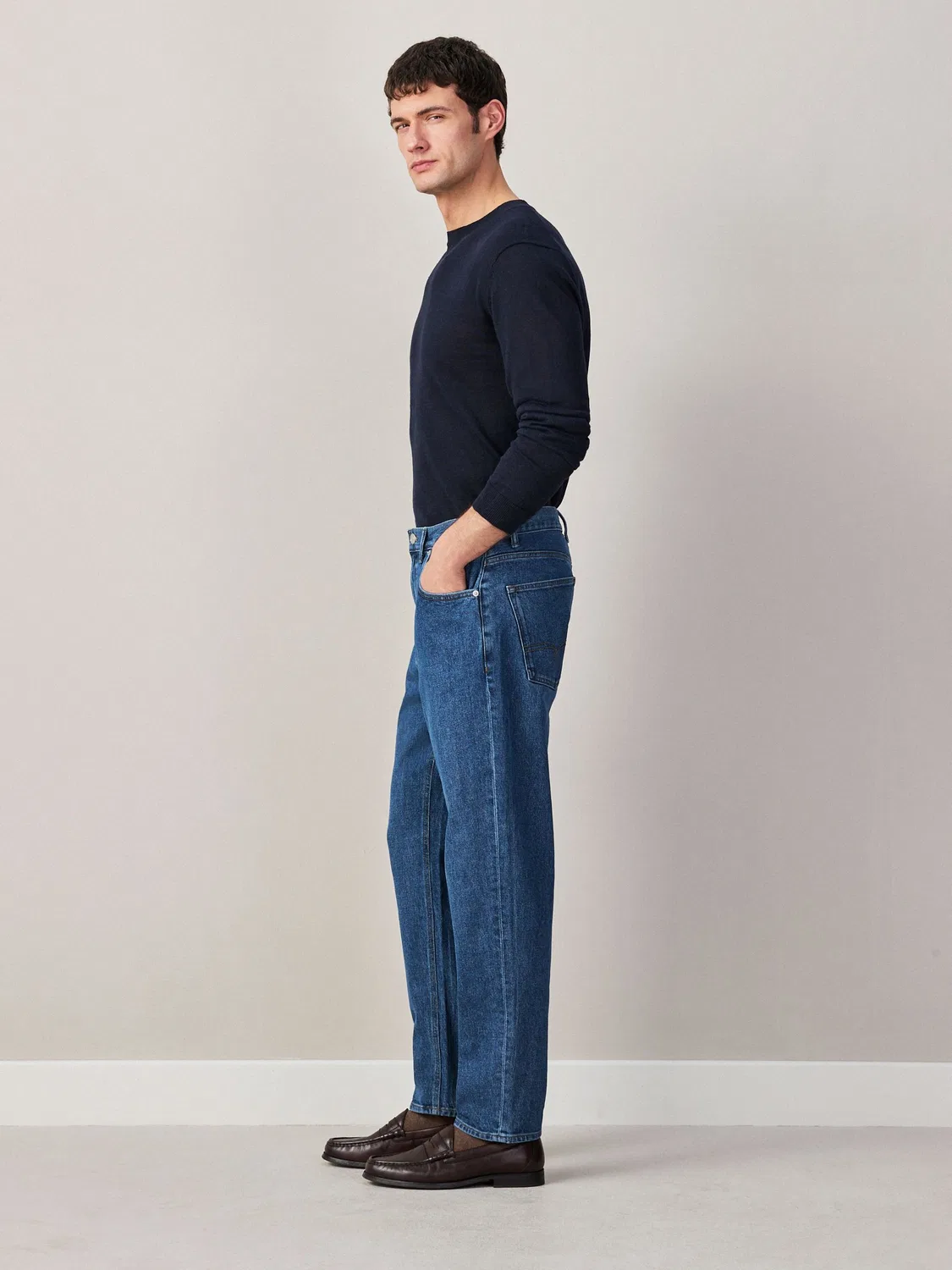 Джинсы Regular Fit Mid Blue Denim Next — фото 3