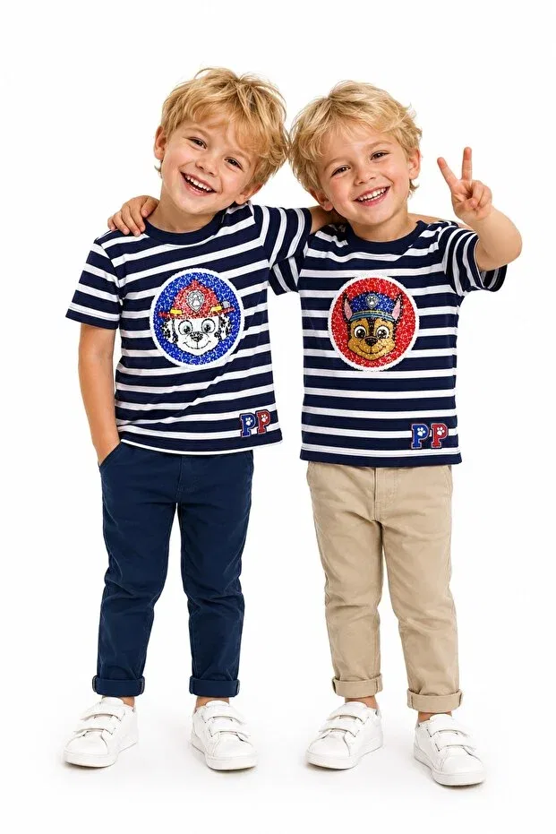 Детская футболка с пайетками Paw Patrol Seabubbles, Navy Blue