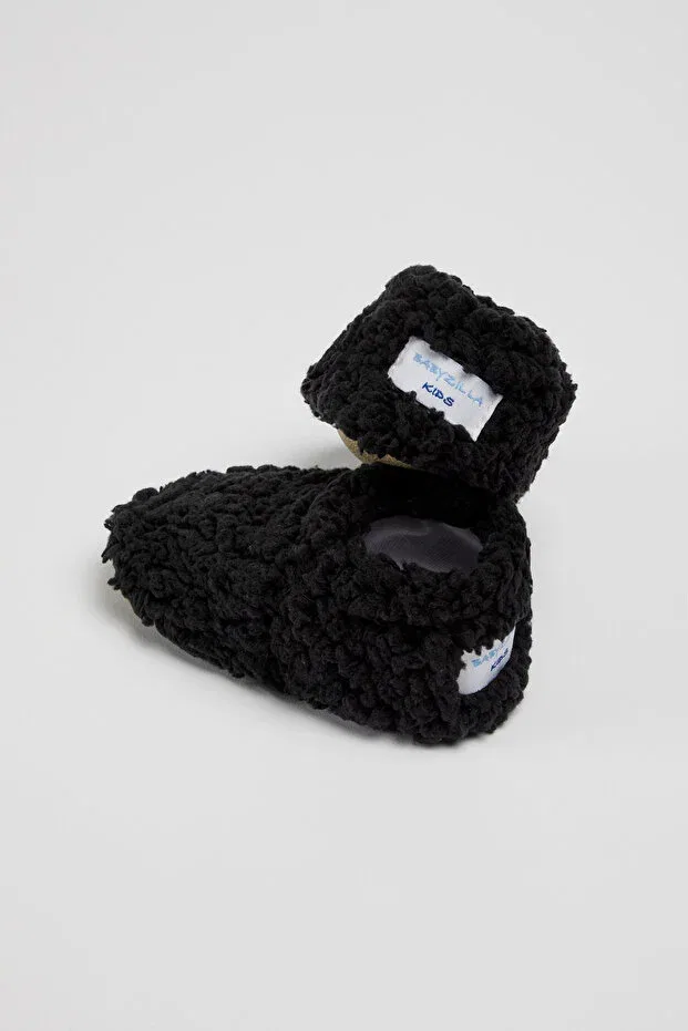 Детские пинетки-тапочки с органическим хлопком Babyzilla, Black — фото 4