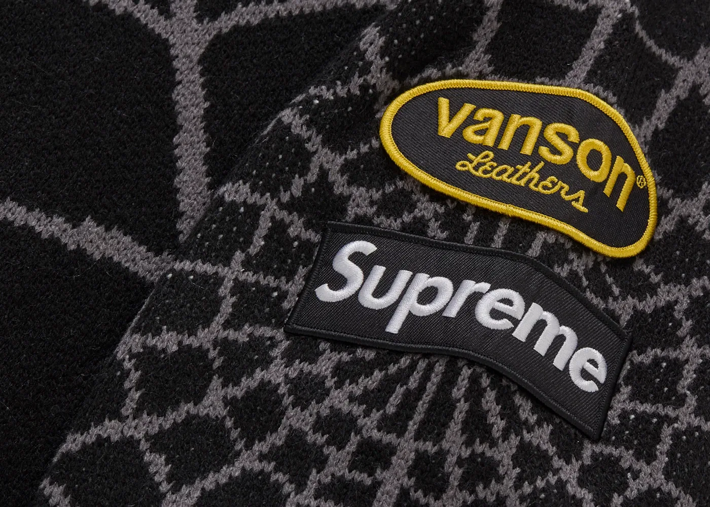 Мужской свитер с узором паутины Supreme, Черный — фото 3