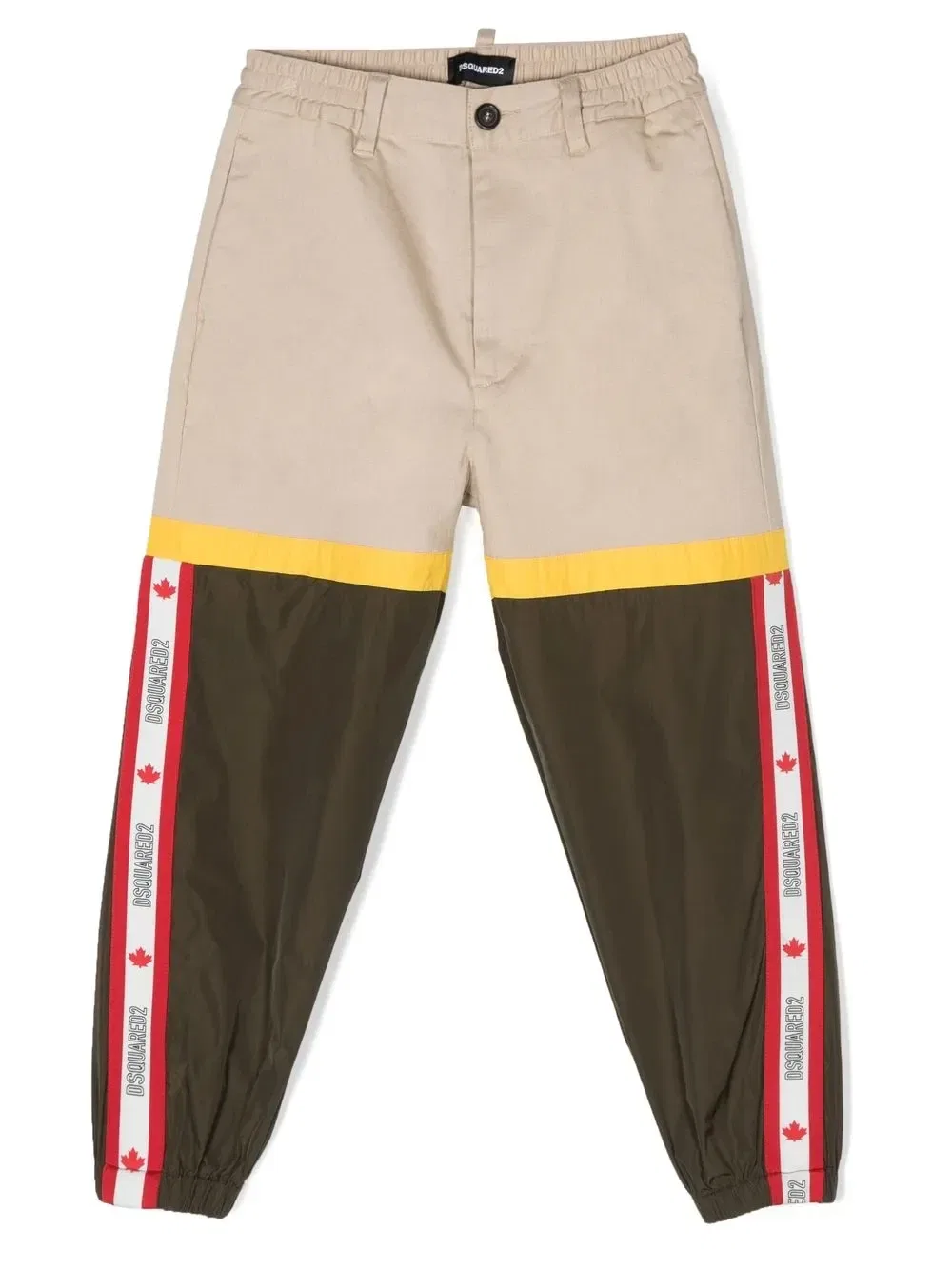 Брюки со вставками в стиле колор-блок Dsquared2 Kids, зеленый