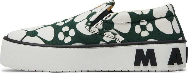 Кроссовки Carhartt WIP x Marni Paw Sneaker Forest Green Floral, зеленый — фото 3