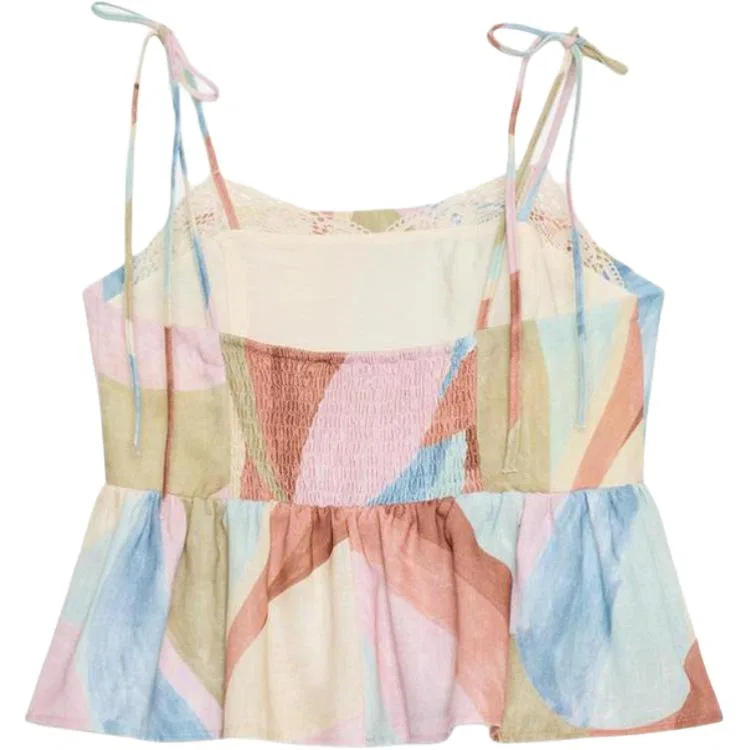 Женская майка на бретелях с утяжкой на талии Multicolor ZARA, Multicolor — фото 3