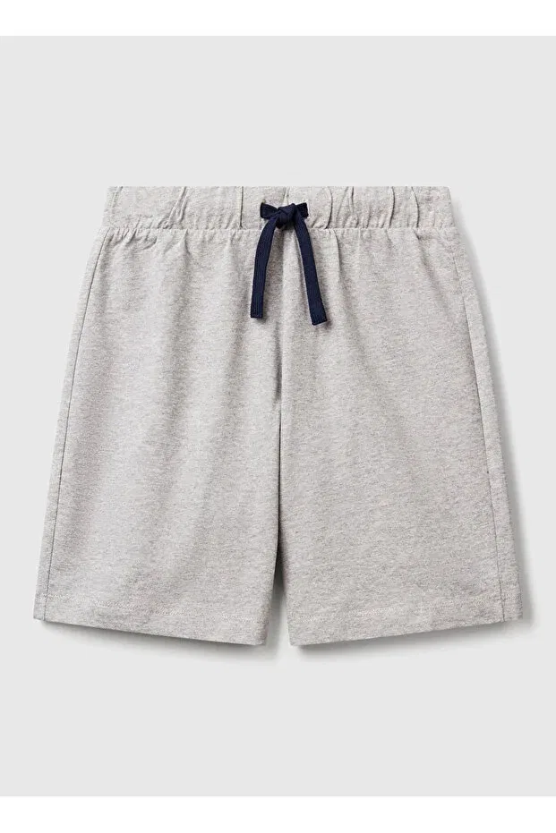Детские шорты для мальчиков с принтом Regular waist regular fit gray melange boy's shorts 3bl0c903l Benetton, Gray Melange