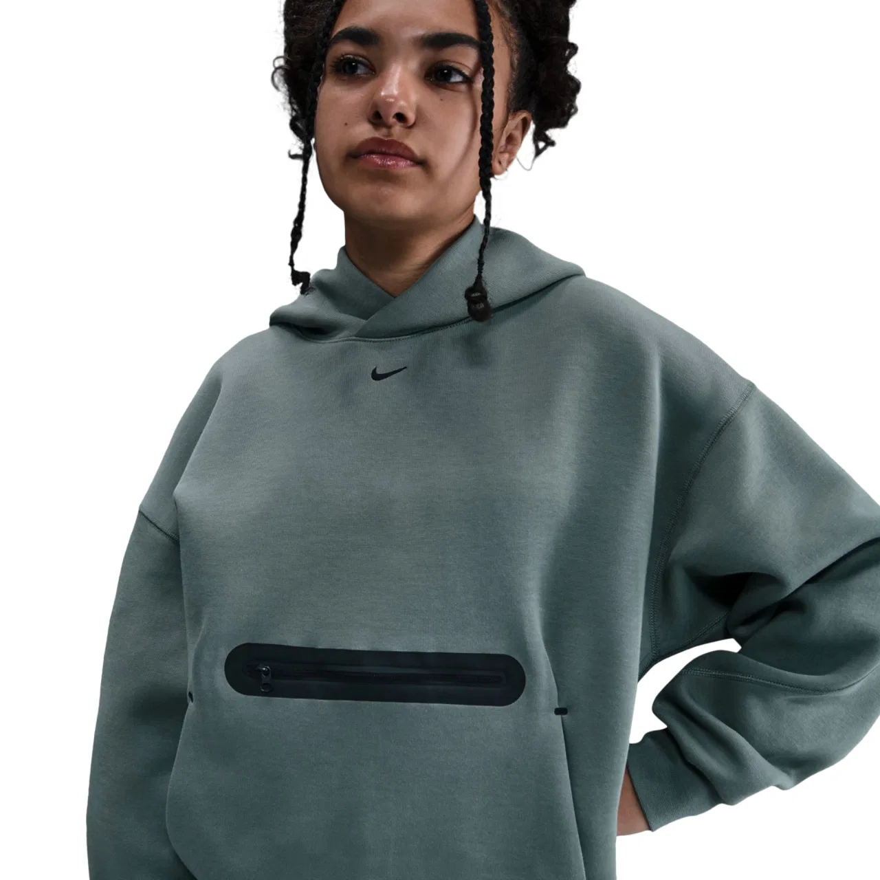 Худи для мальчиков Tech Fleece Nike, цвет Olive/Black