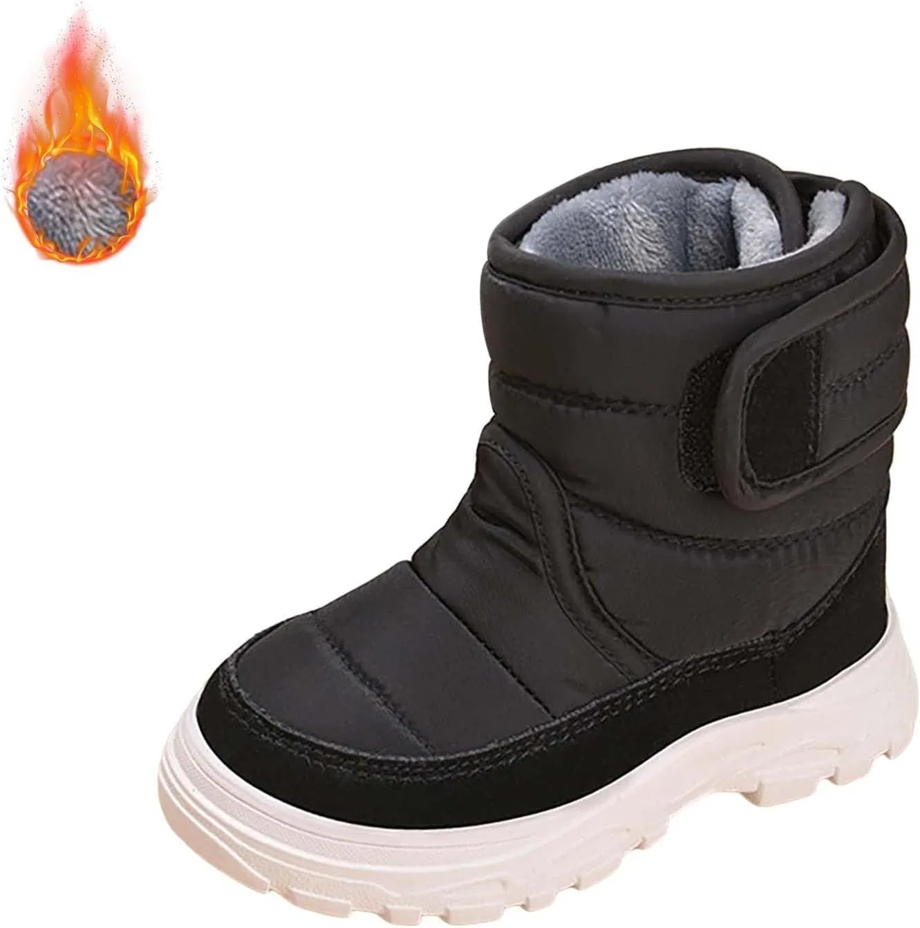 Детские зимние ботинки для мальчиков и девочек с принтом, Chukka Boot, Black — фото 2