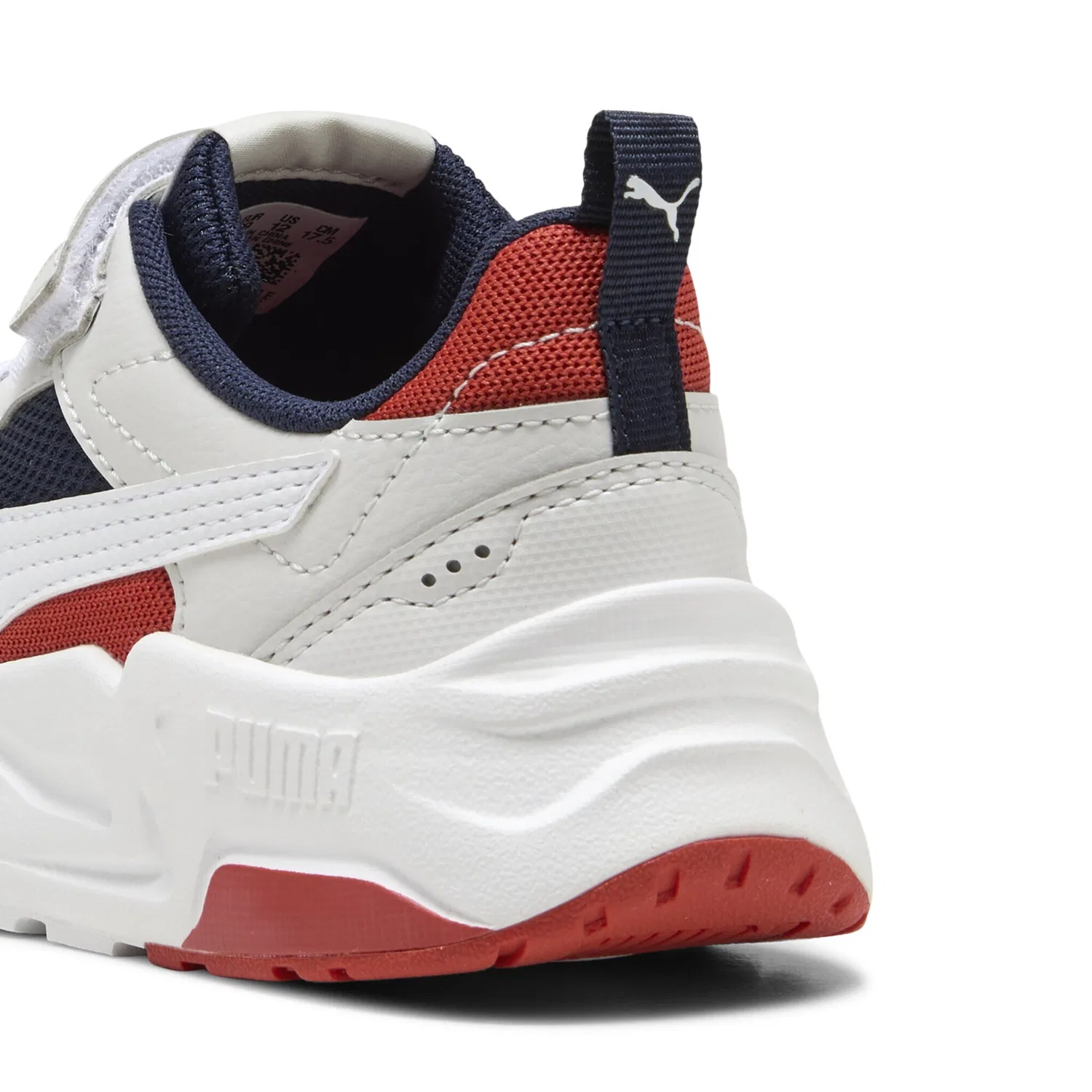 Детские кроссовки с амортизацией PUMA, Navy White Feather Gray Red Fire Blue — фото 2