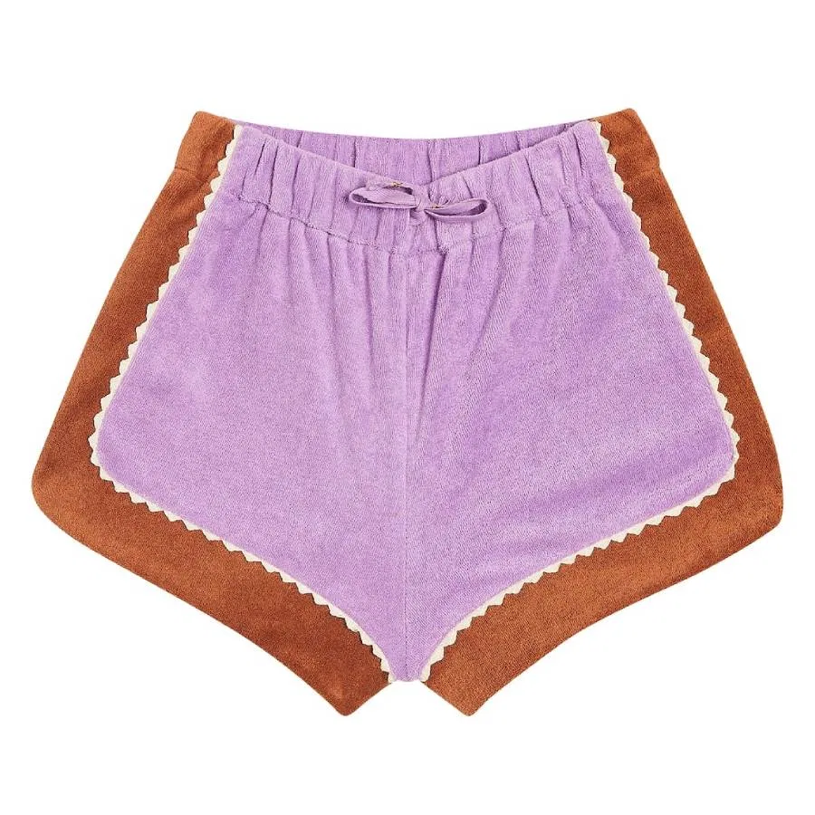 Шорты из махровой ткани с кружевной отделкой Girls August Lila Cabana Zimmermann, Purple