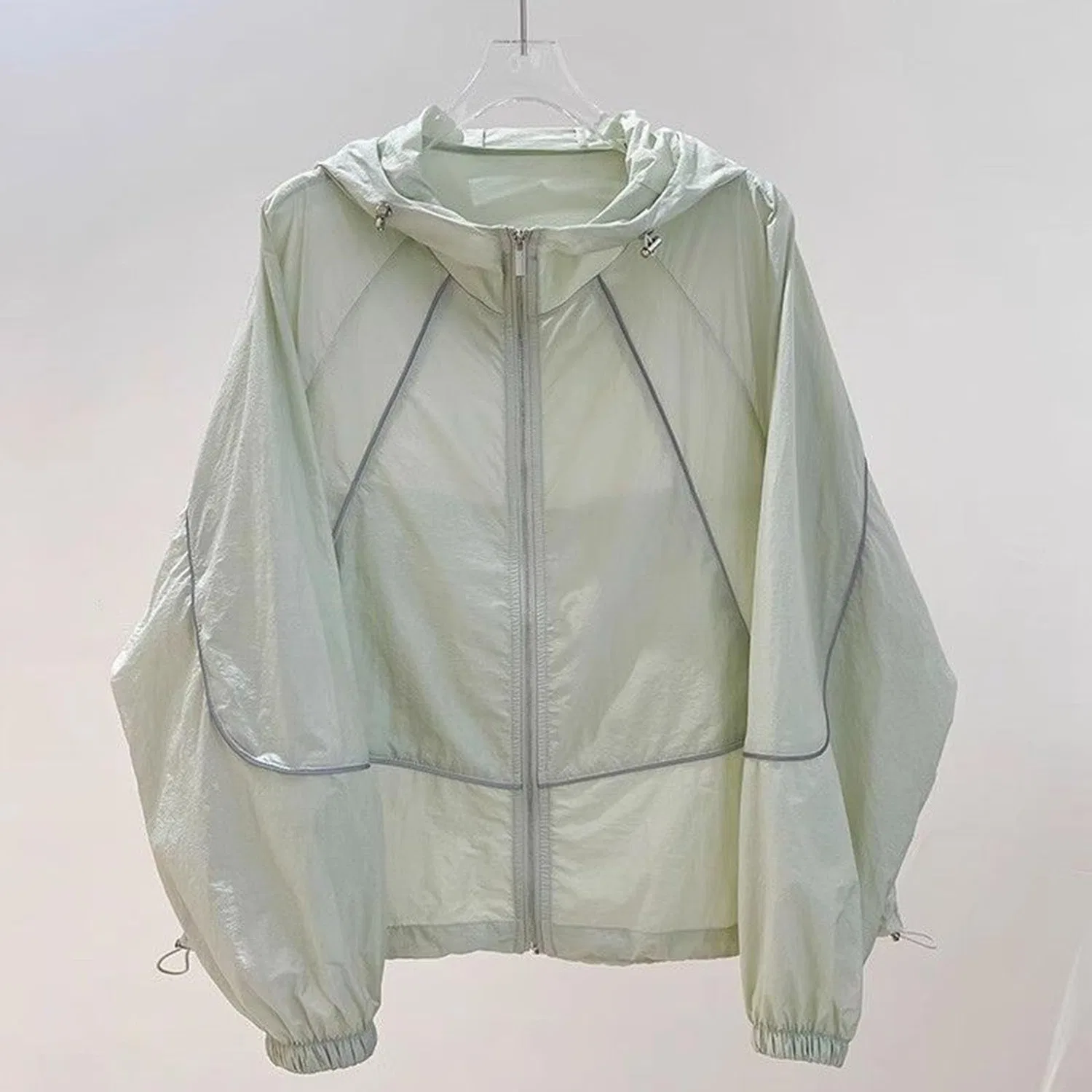 Женская куртка с капюшоном и молнией, легкая, с защитой UPF 50+, 01#light Verde — фото 3