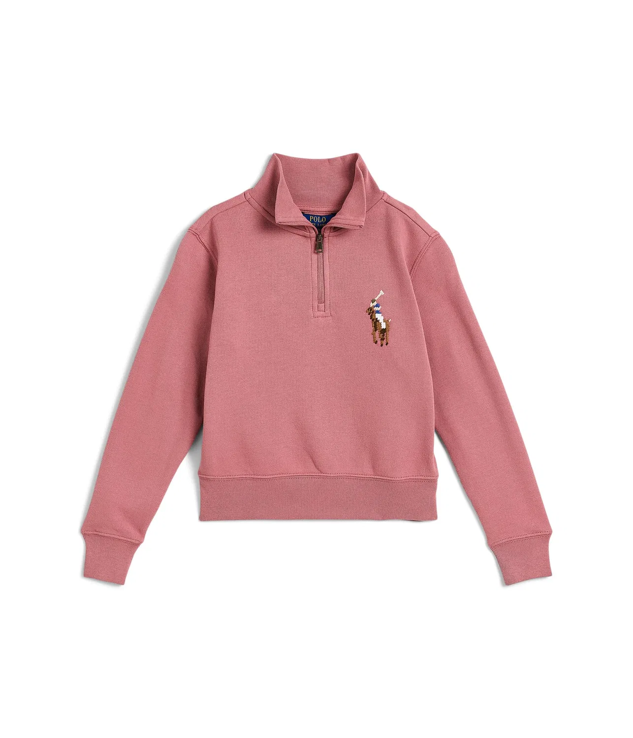 Флисовая кофта с застежкой-молнией 3/4 (для детей постарше) Polo Ralph Lauren Kids, Canvas Pink