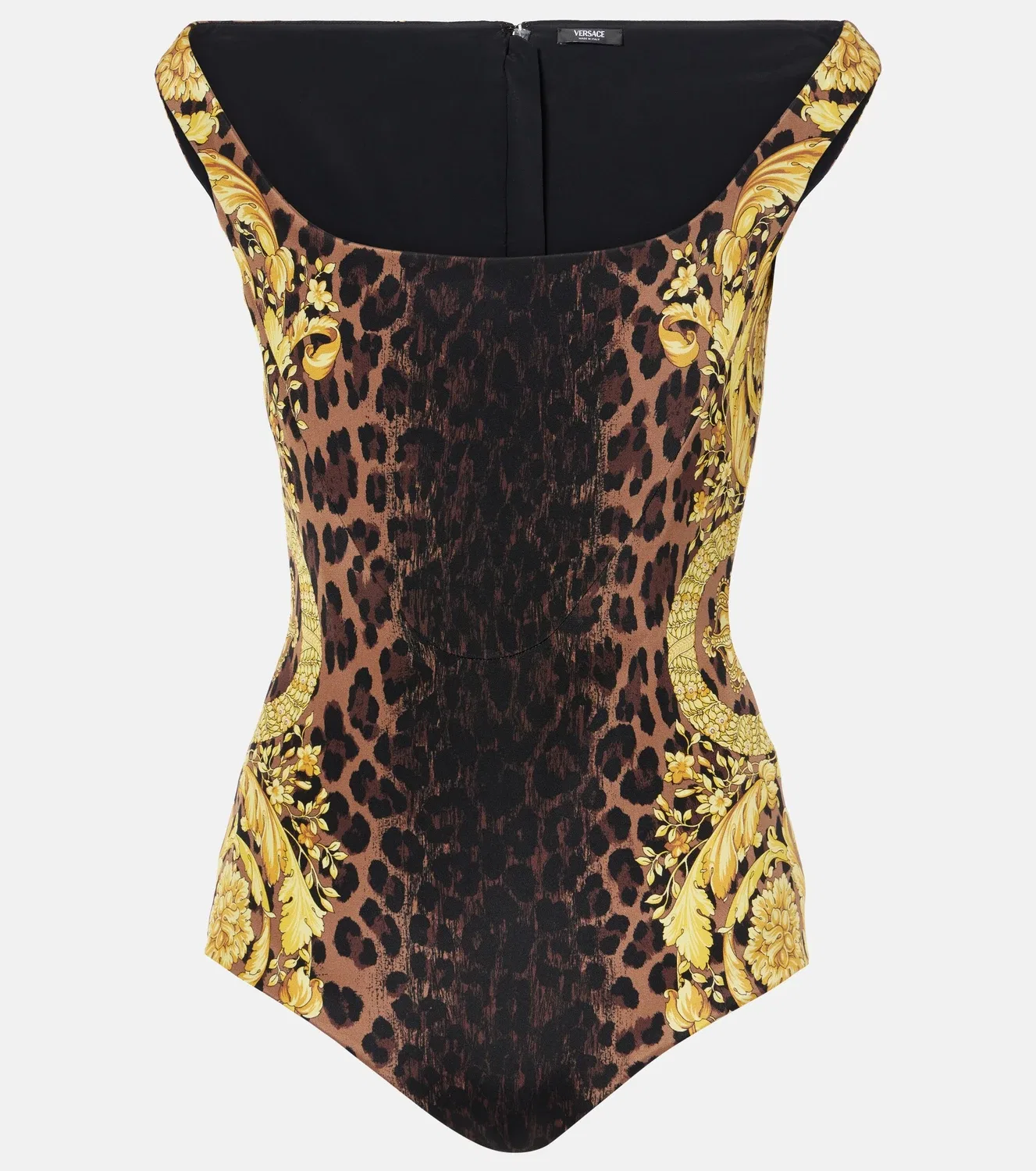 Боди с леопардовым принтом Barocco Versace, коричневый