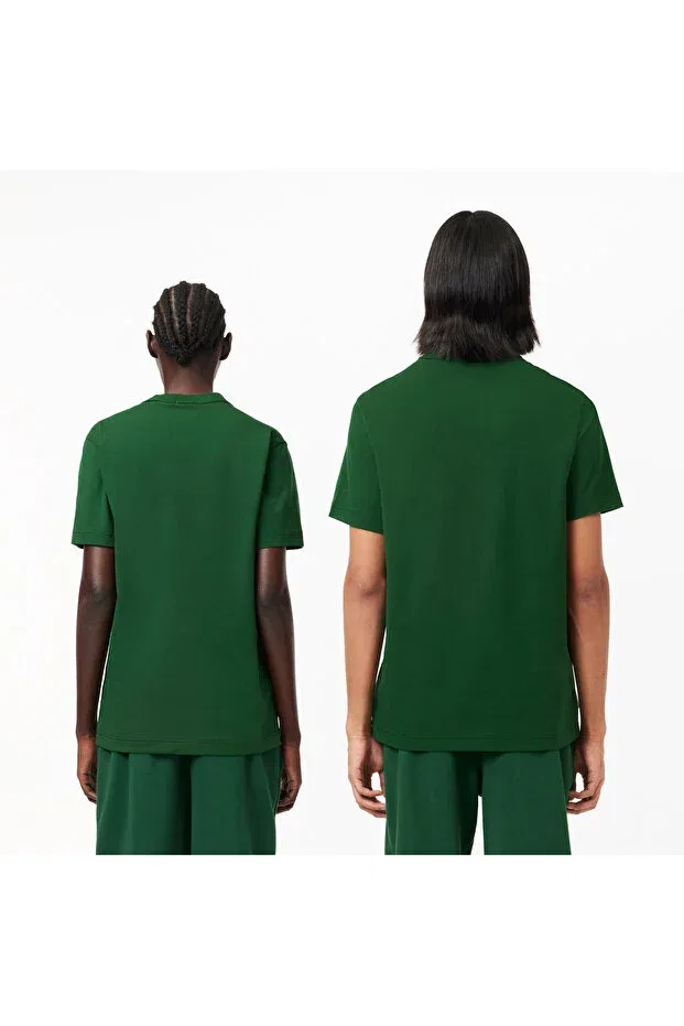 Футболка Lacoste Unisex relax fit crew neck printed, зеленая — фото 3