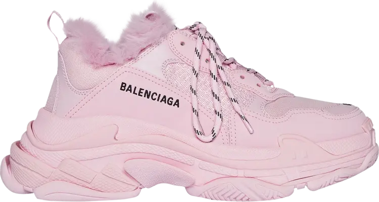 Кроссовки Balenciaga Wmns Triple S Sneaker Fake Fur - Pink, розовый