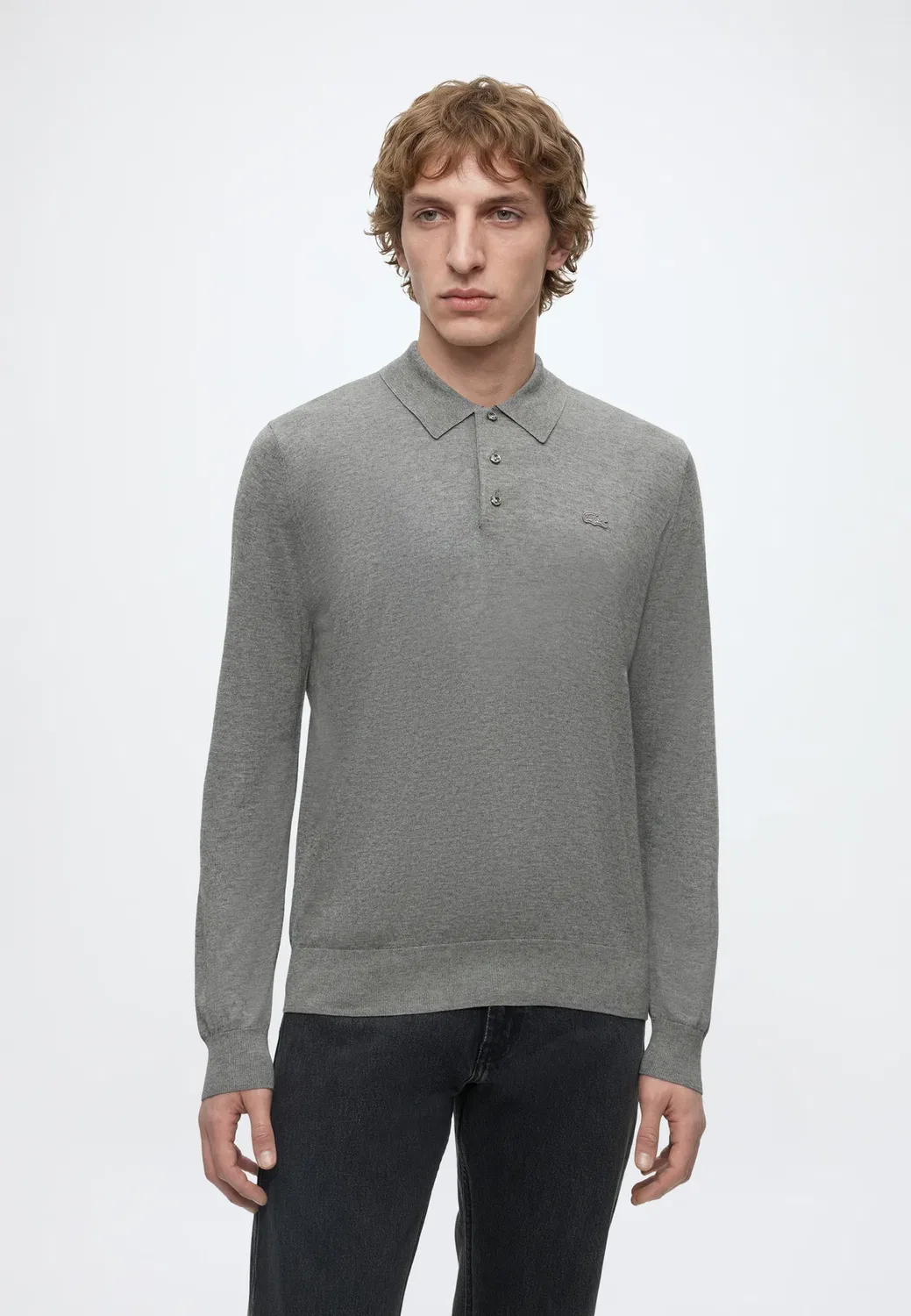 Вязаная рубашка поло - поло-рубашка Lacoste, Grey