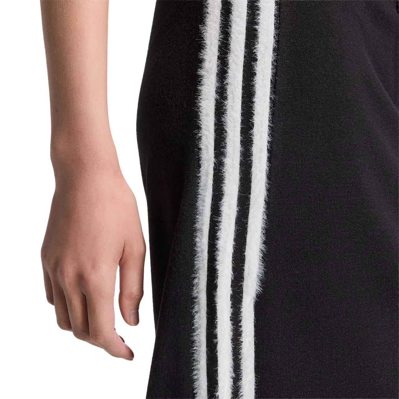 Женская юбка миди из трикотажа с боковыми полосами adidas Originals, Black/White — фото 4